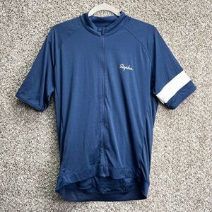 Rapha Core Blue Full Zip Up Athletic Cycling Jersey Shirt in Size XXL